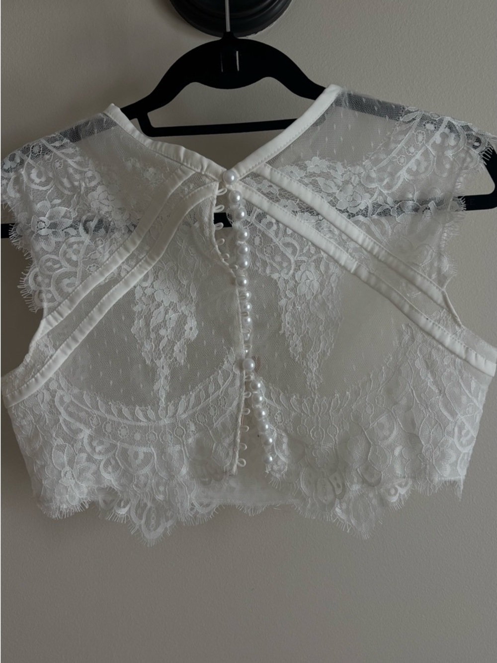 Elegant White Lace Crop Top & Mermaid Skirt Dress - Picture 8 of 8